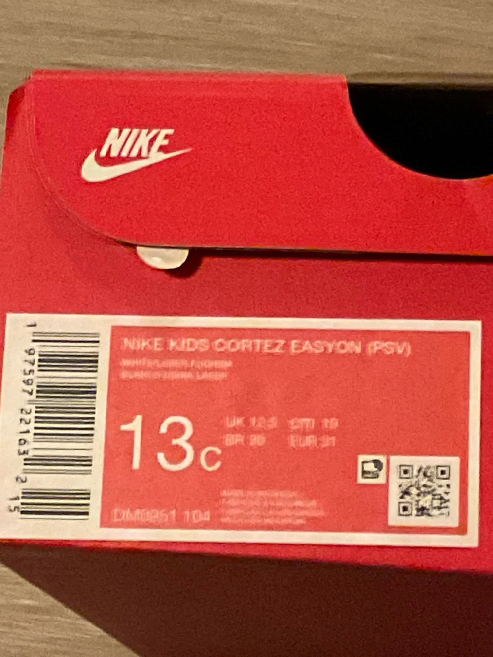 Nike Kids Cortez White Sneakers with Pink Swoosh